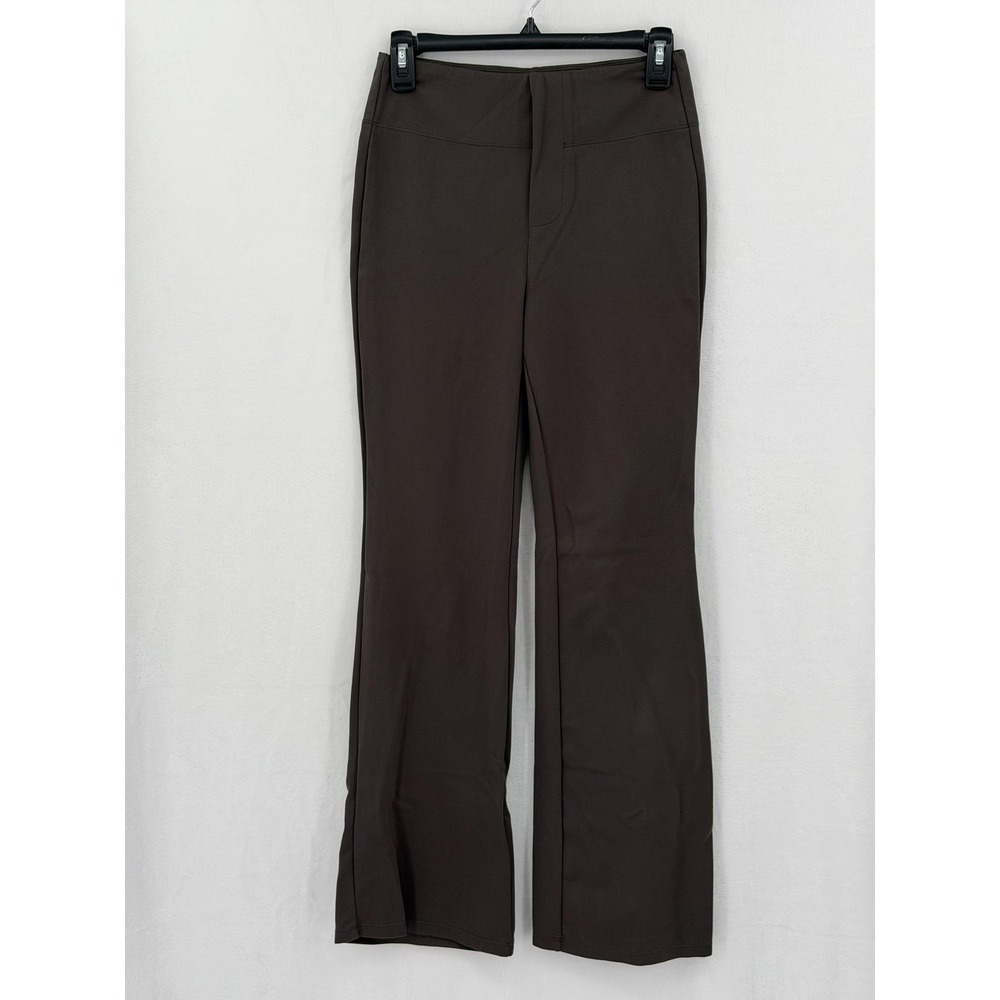 Halara Pants Women Small Brown SculptKnit High Waisted Flare Office Work Stretch